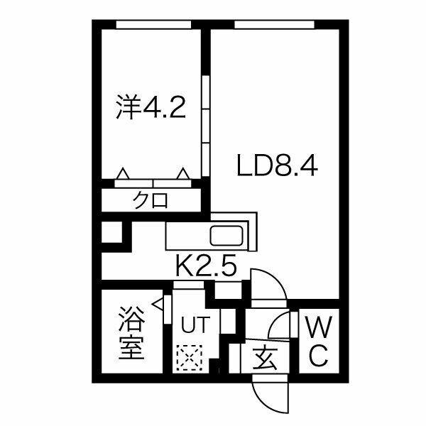 EMPRESS澄川(1LDK/4階)の間取り写真