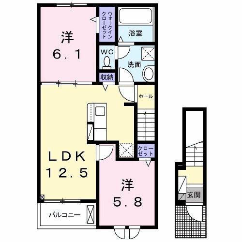 マカロン.M(2LDK/2階)の間取り写真