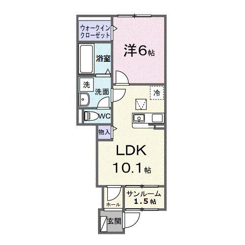 グランシャリオ(1LDK/1階)の間取り写真