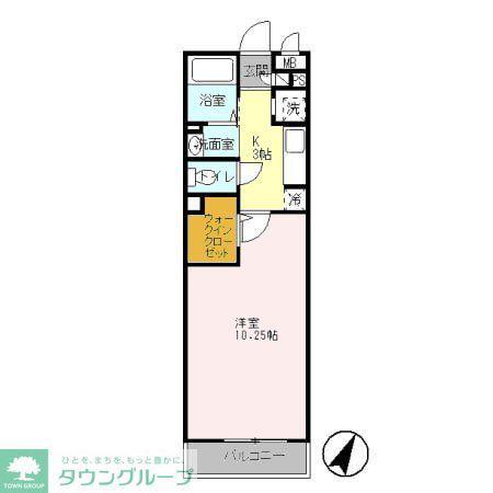 コリーヌタツミ(1K/2階)の間取り写真