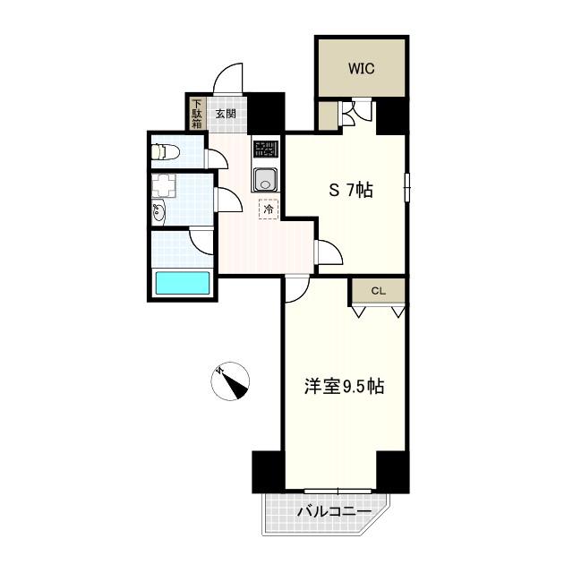 グランフェリシア巣鴨(1SK/7階)の間取り写真