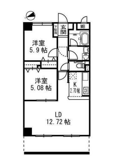 リアコンフォート(2LDK/3階)の間取り写真
