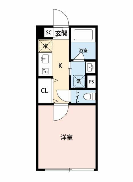 マイナビSTAYアーバンオアシス大井町LEGALAND大井町 / リ(1K/2階)の間取り写真