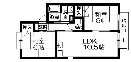 アネックス(2LDK/2階)の間取り写真