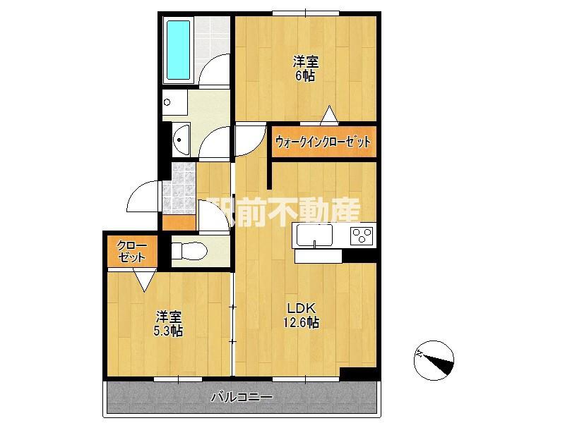 メゾン梅木(2LDK/3階)の間取り写真