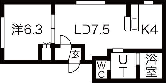 LUCY HOUSE (1LDK/1階)の間取り写真