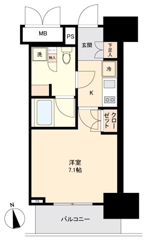 セジョリ早稲田(1K/7階)の間取り写真