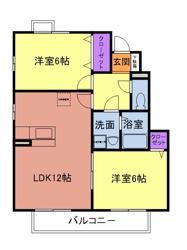 アベニュー弐番館(2LDK/1階)の間取り写真