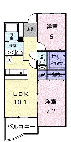 ジェルメ マキ(2LDK/1階)の間取り写真