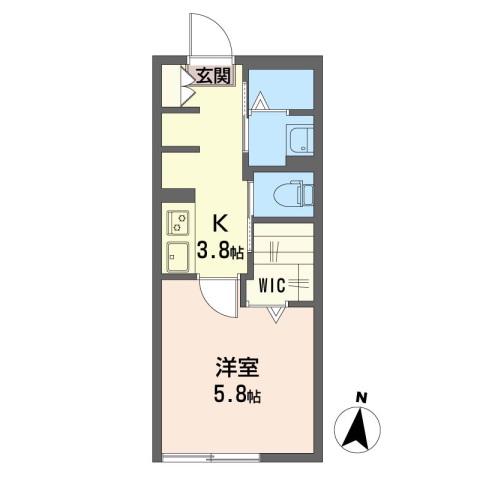 ユーハイツ(1K/1階)の間取り写真