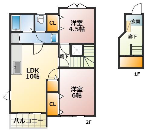 ハチマンホームズ(2LDK/1階)の間取り写真