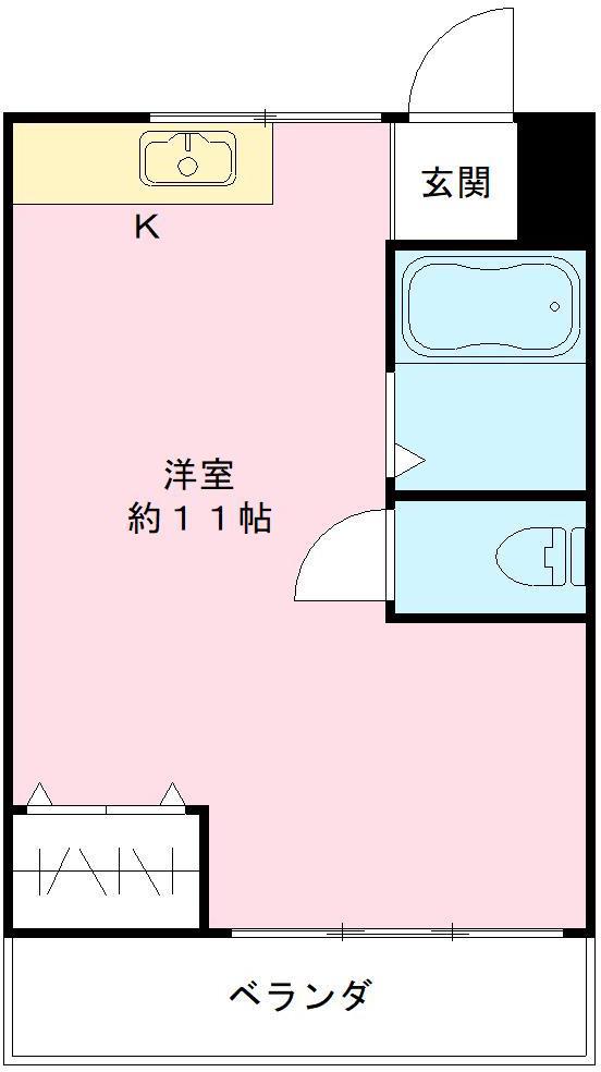 宮前ハイム(1K/4階)の間取り写真