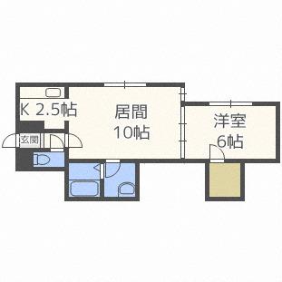 ノーマルヒル菊水B棟(1LDK/3階)の間取り写真