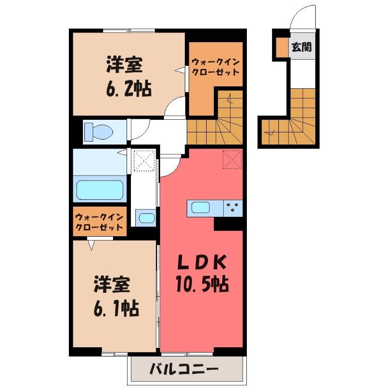 D-ROOM醒(2LDK/2階)の間取り写真