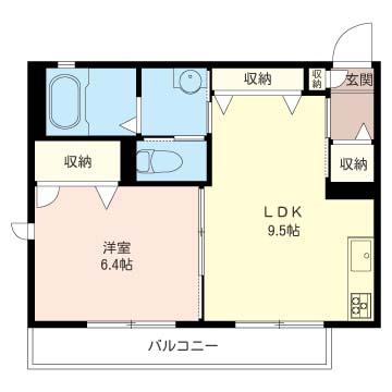 メゾンドエル(1LDK/1階)の間取り写真