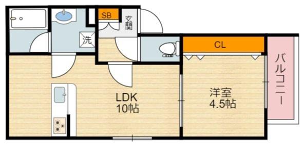 HUGME RESIDENCE(1LDK/3階)の間取り写真
