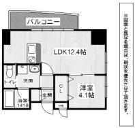 ベルコモンズ(1LDK/11階)の間取り写真