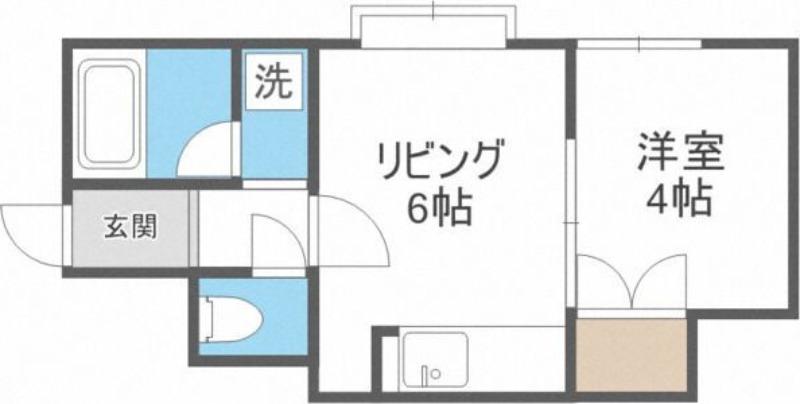 メゾンパルファン(1DK/3階)の間取り写真