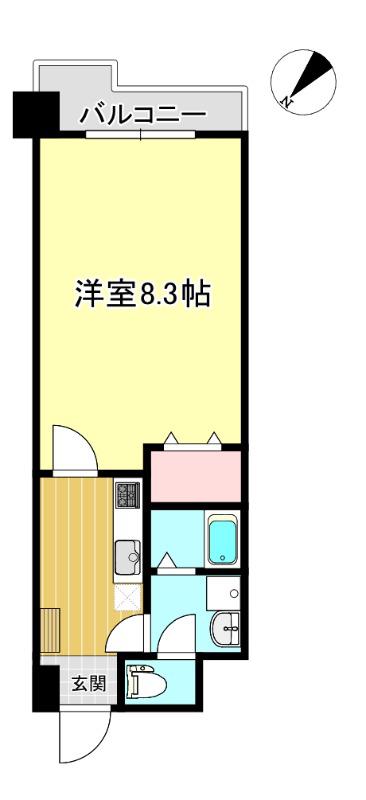 グランデール金池(1K/7階)の間取り写真