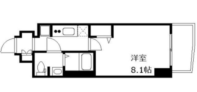 GENOVIA瑞江(1K/6階)の間取り写真
