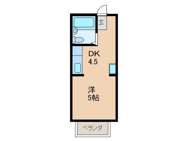 メゾンジュネス(1DK/2階)の間取り写真