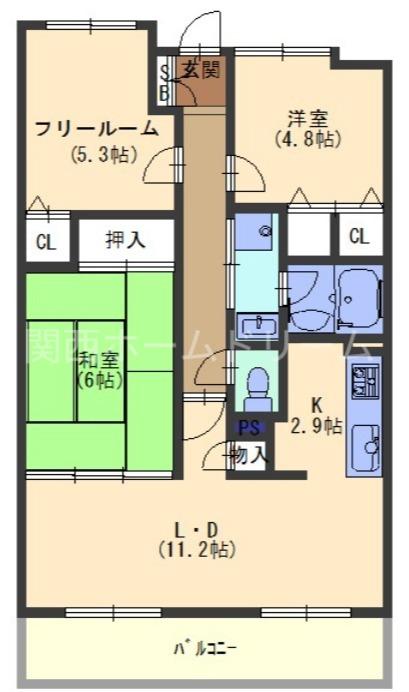 ソレイユ元町(2SLDK/1階)の間取り写真