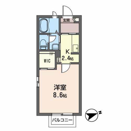サンヒルズ堤(1K/2階)の間取り写真