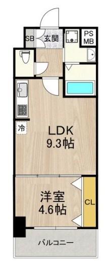 セノアタワー新大阪(1LDK/3階)の間取り写真