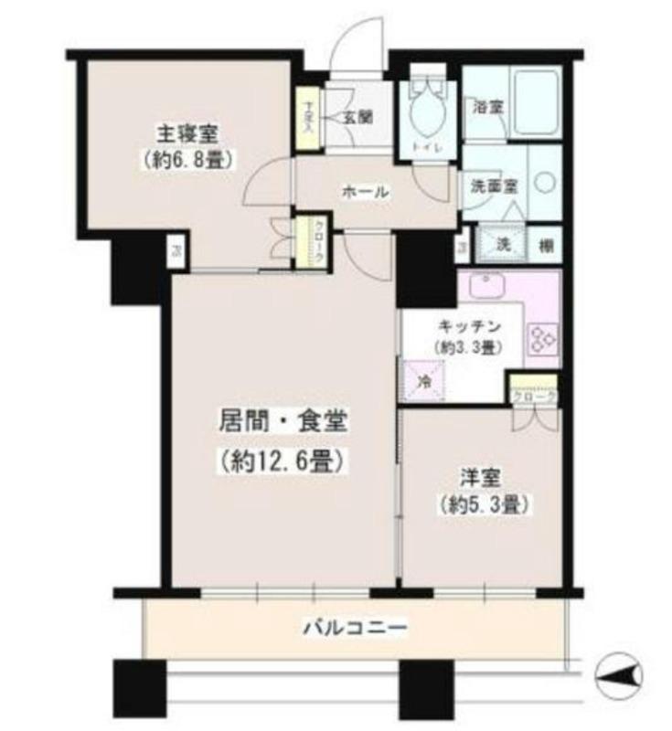 スカイライトタワー(2LDK/21階)の間取り写真