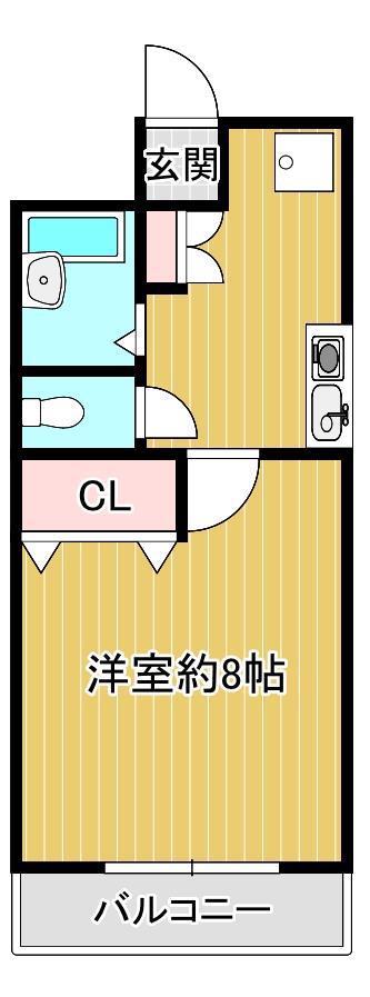 幸輝ビル(1K/2階)の間取り写真