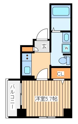 リヴシティ横濱蒔田ステーションアリーナ(1K/3階)の間取り写真