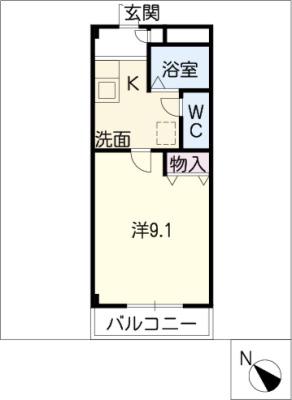 グラン・シャリオ(1K/2階)の間取り写真