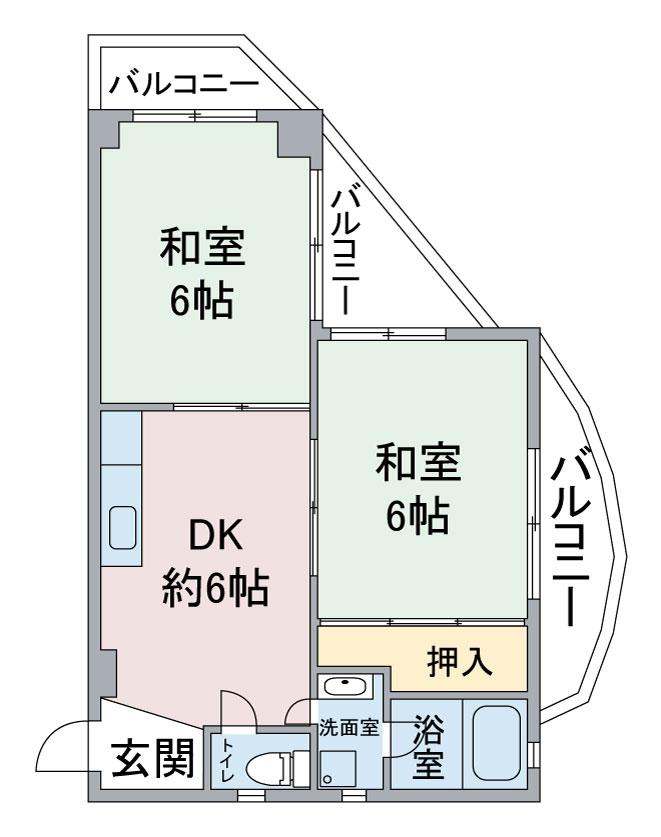 コーポ長谷川(2DK/3階)の間取り写真