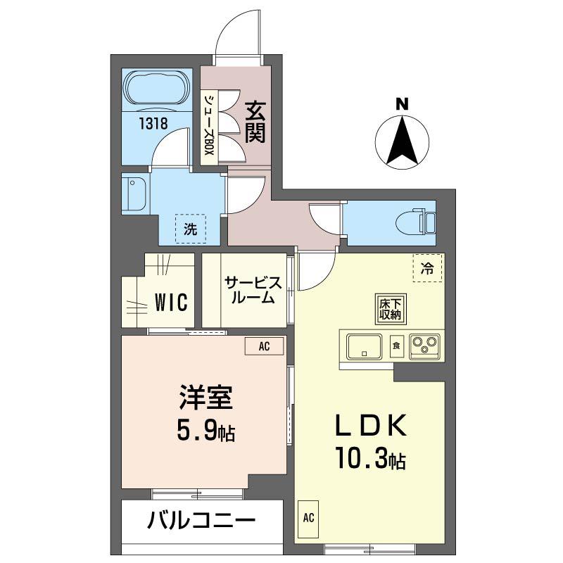 エトワール フジミ(1SLDK/1階)の間取り写真