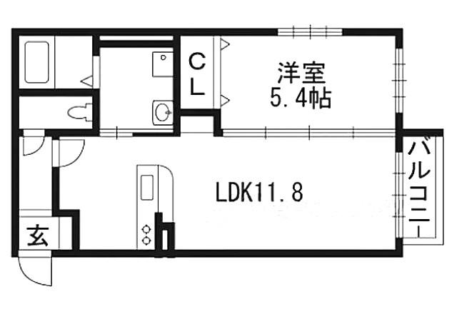 クローバー(1LDK/1階)の間取り写真