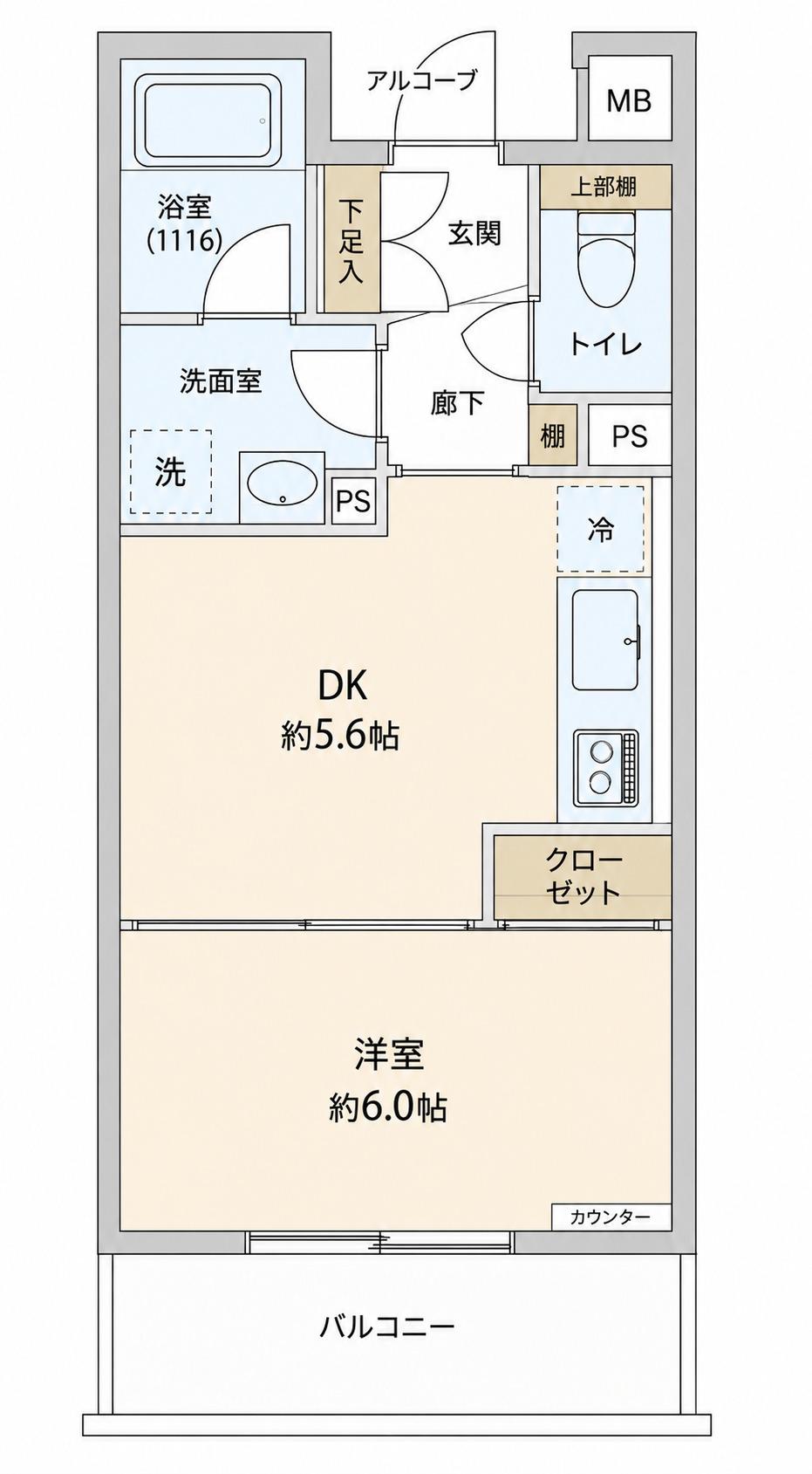 ソフィアーレ代官山(1DK/1階)の間取り写真