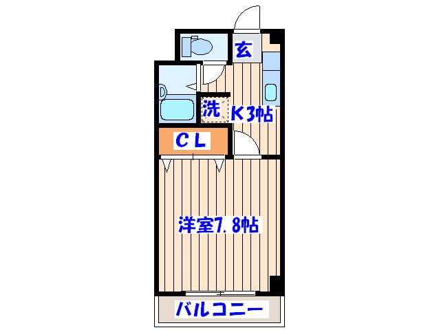 ノースヒルズ壱番館(1K/3階)の間取り写真