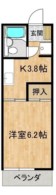 サンライツI(1K/2階)の間取り写真