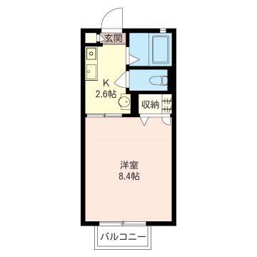 シャルドネ(1K/2階)の間取り写真