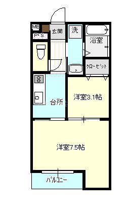 PRIMA VISTA永昌東(2K/3階)の間取り写真