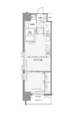 ダイイチフレア川崎(1LDK/2階)の間取り写真