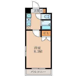 クリムゾン博多(1K/5階)の間取り写真