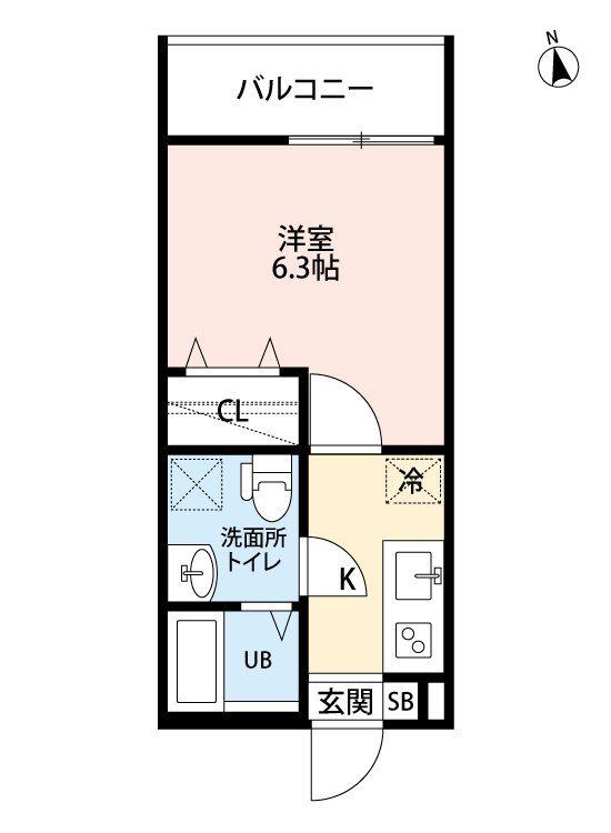 CRASTINE 中島 STA(1K/3階)の間取り写真