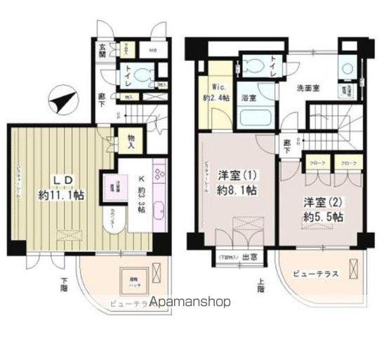LAPYUTA(2LDK/12階)の間取り写真
