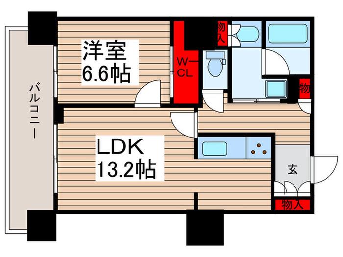 豊洲シエルタワー(1LDK/23階)の間取り写真