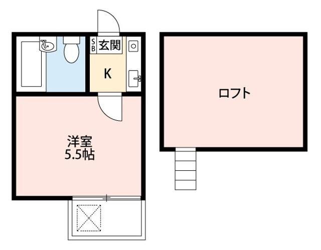 セドル・ハイム(1K/2階)の間取り写真
