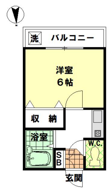 第5ロワイヤル(1K/1階)の間取り写真