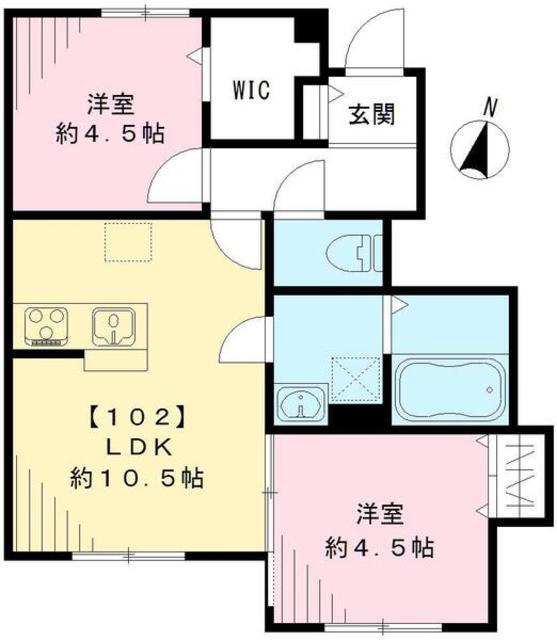 メゾン ペジーブル(2LDK/1階)の間取り写真