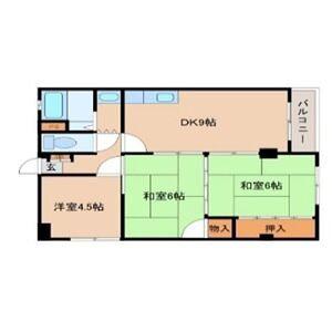 シャルマンコーポ鈴蘭台(3LDK/5階)の間取り写真
