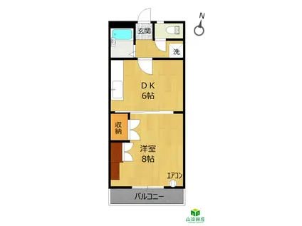 水野グリーンハイツ(1DK/2階)の間取り写真